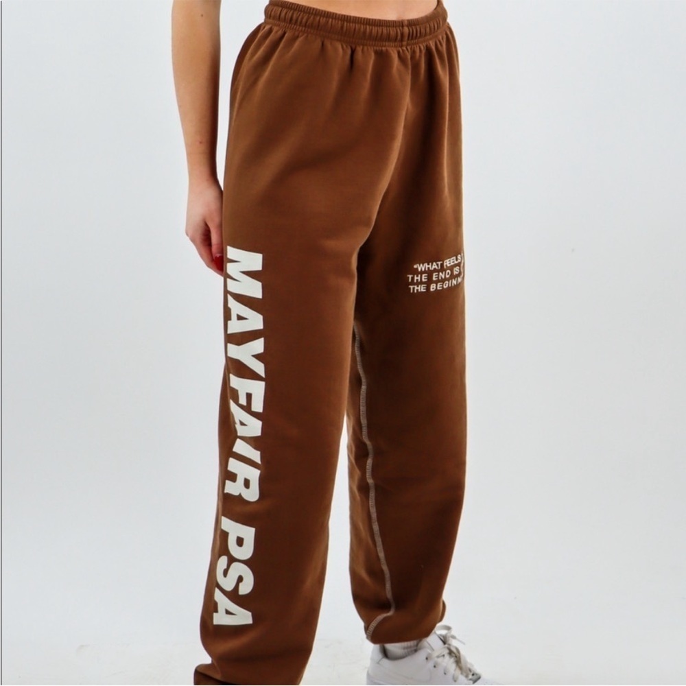 MAYFAIR The Label PSA Brown 100% Cotton Sweat Pants Size XXL